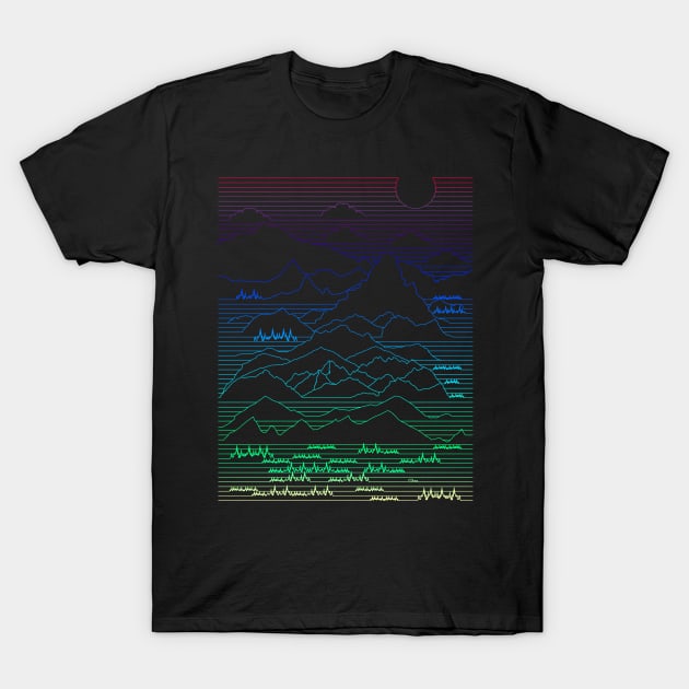 Mountains Lines T-Shirt by OneRedFox